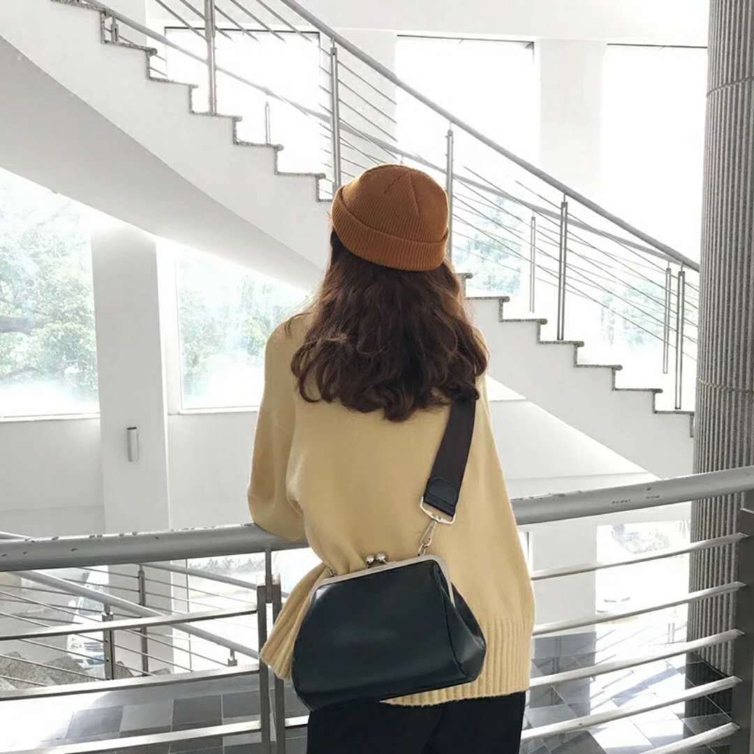 Bolso de mujer de Pu de color liso bandolera de hombro retro