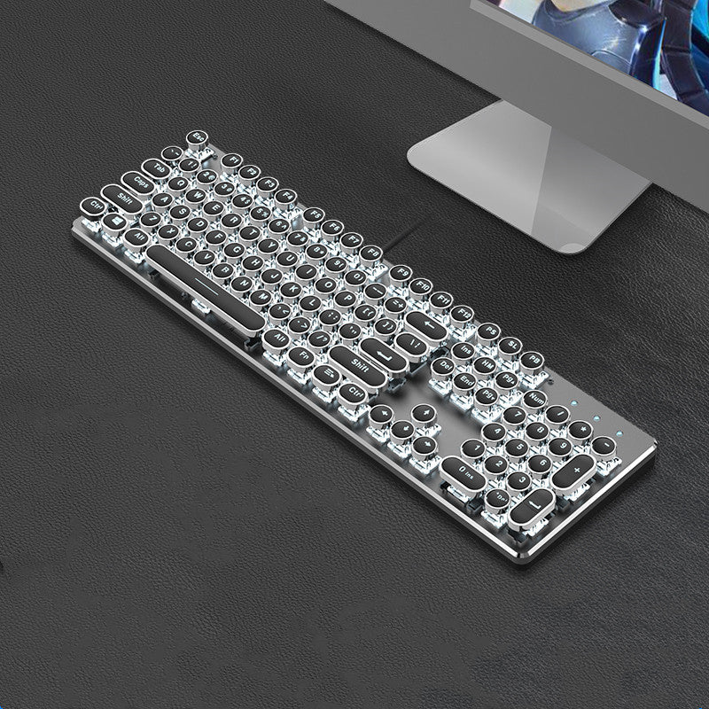 Steampunk ensemble clavier et souris mécanique rétro 87 touches filaire ordinateur de bureau