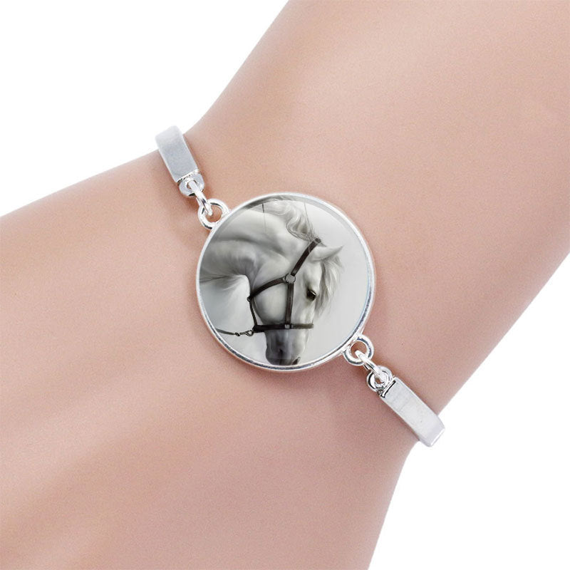 Animal Horse Glass Time Stone Bracelet