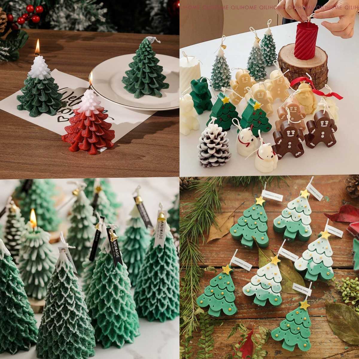 Moules en Silicone pour arbre de noël, pour bricolage, décoration d'ambiance créative, bougies parfumées faites à la main
