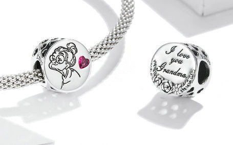 Sterling Silver Letters Flower Bracelet Accessories Simple Zircon Beads