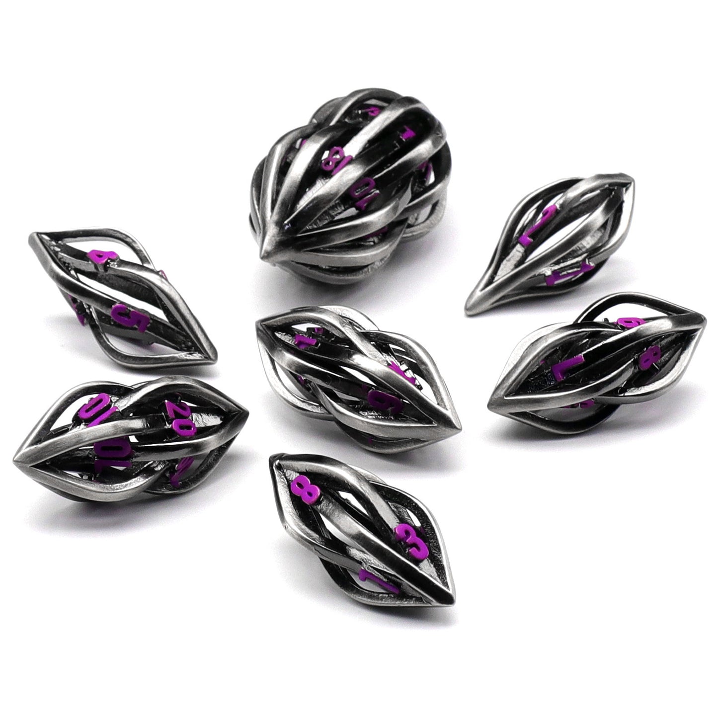 Dados con forma de semilla de melón de metal