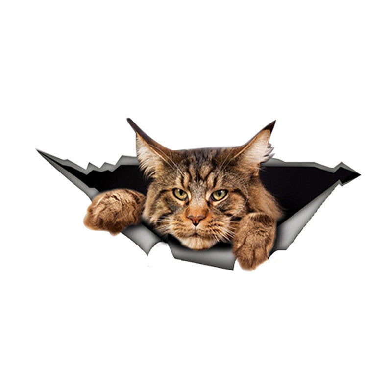 Pegatina para coche Maine Coon, pegatina reflectante de Metal rasgada