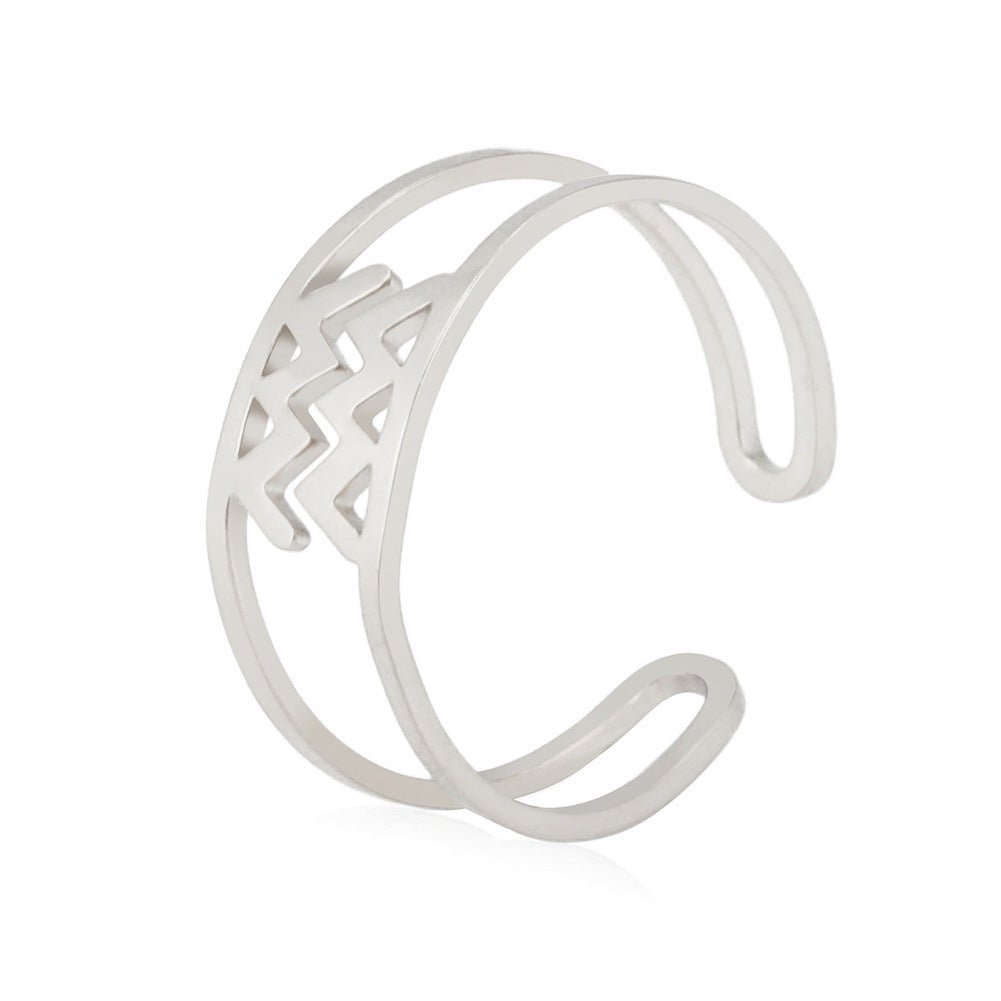 Special-interest Design Girls Twelve Constellation Stainless Steel Ring