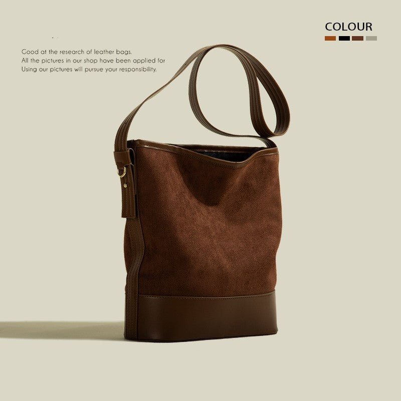 Bolso tipo cubo retro de gran capacidad para mujer