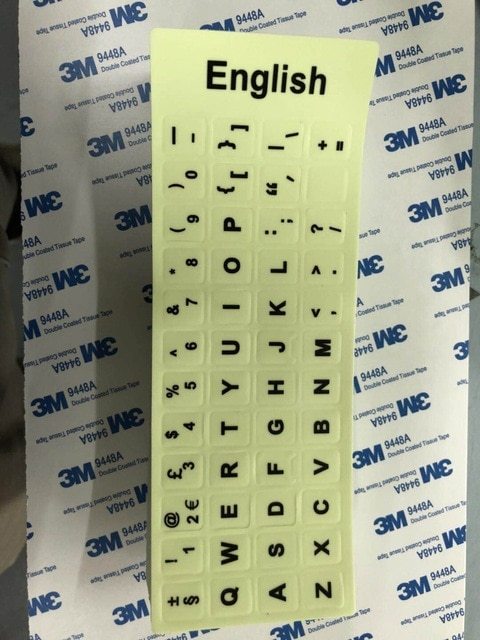 Glowing Keyboard Stickers Arabic Thai Hebrew French Italian German Desktop Laptop