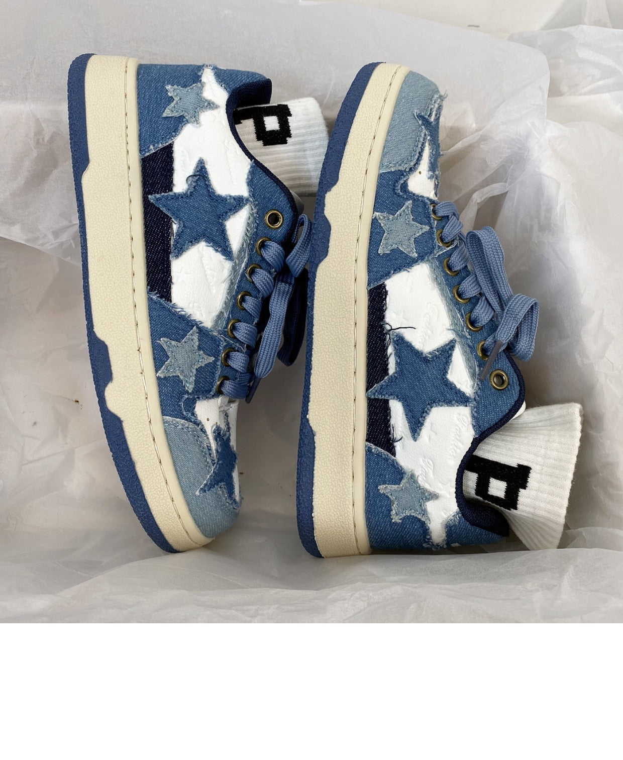 Zapatillas Retro Azul Denim Niche Estilo Hong Kong
