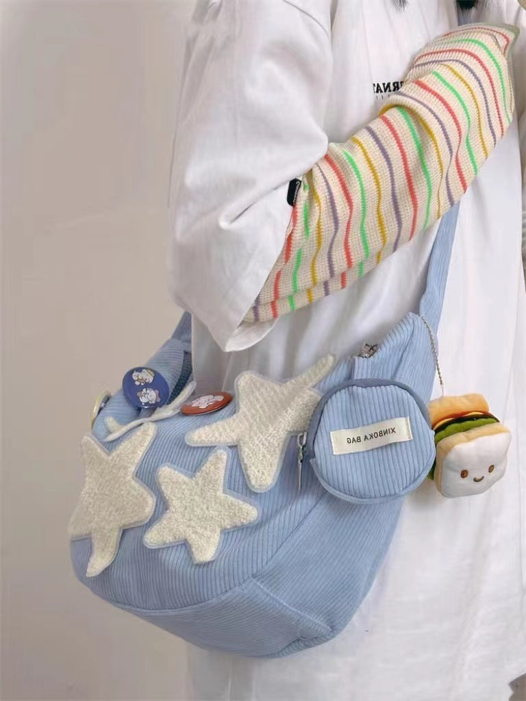 Bolso de pana para mujer, sencillo, combina con todo, informal, Retro