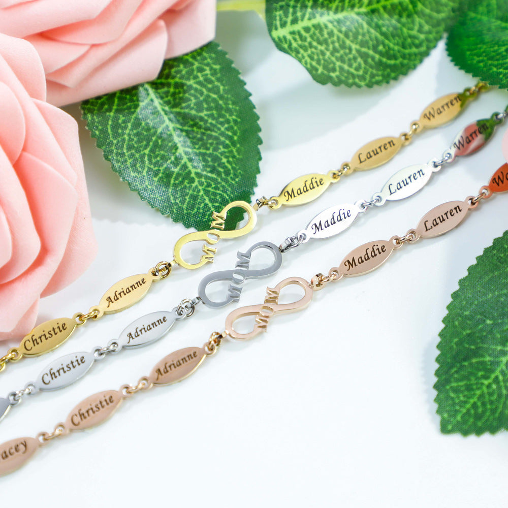 Bracelet éternel maman pour femmes, ornement de lettrage assorti à la mode