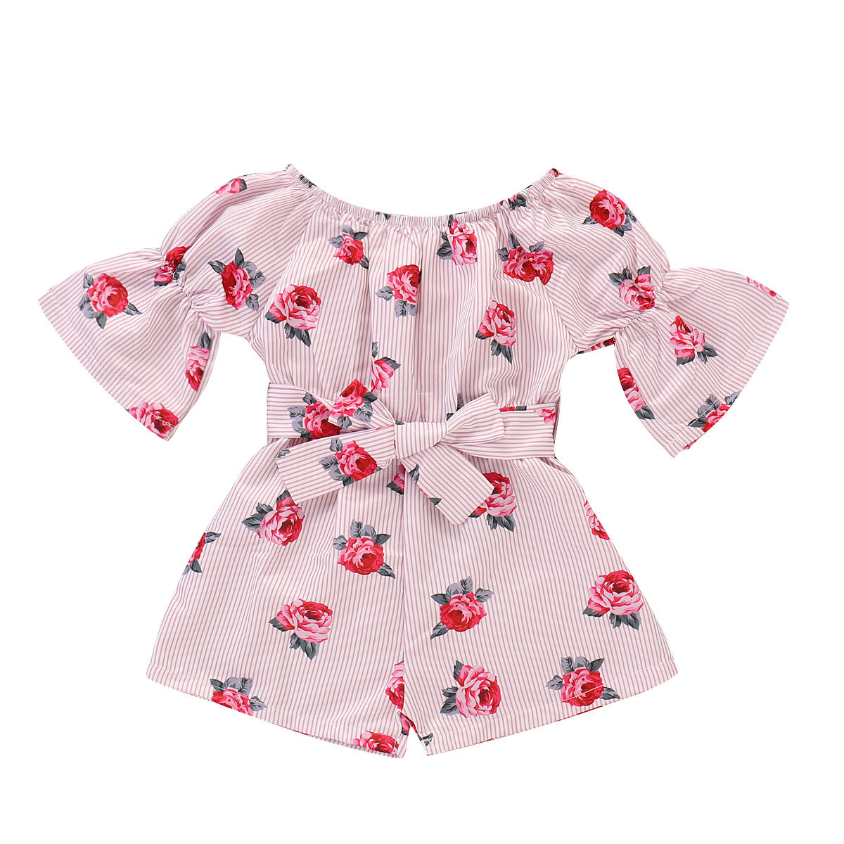 Barboteuse décontractée pour bébé fille, tenue d'été à fleurs, une pièce