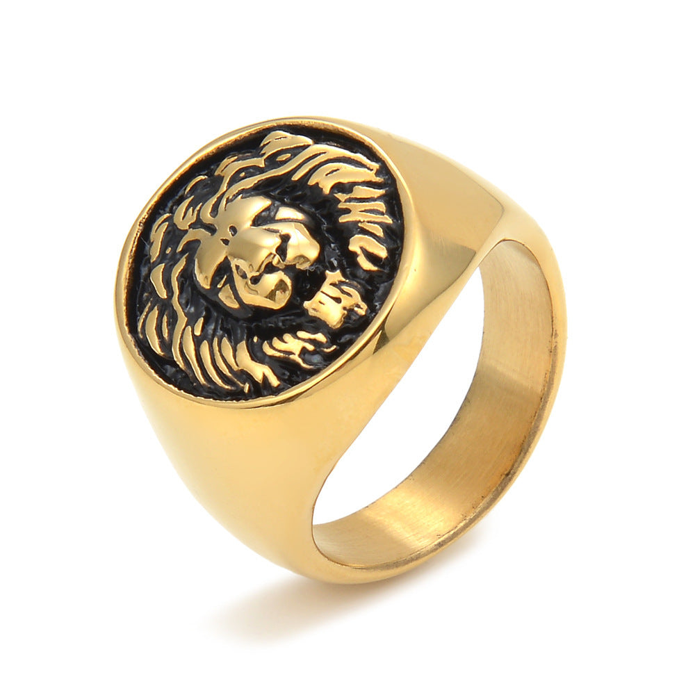 Men's Retro Lion's Head Stainless Steel Ring
