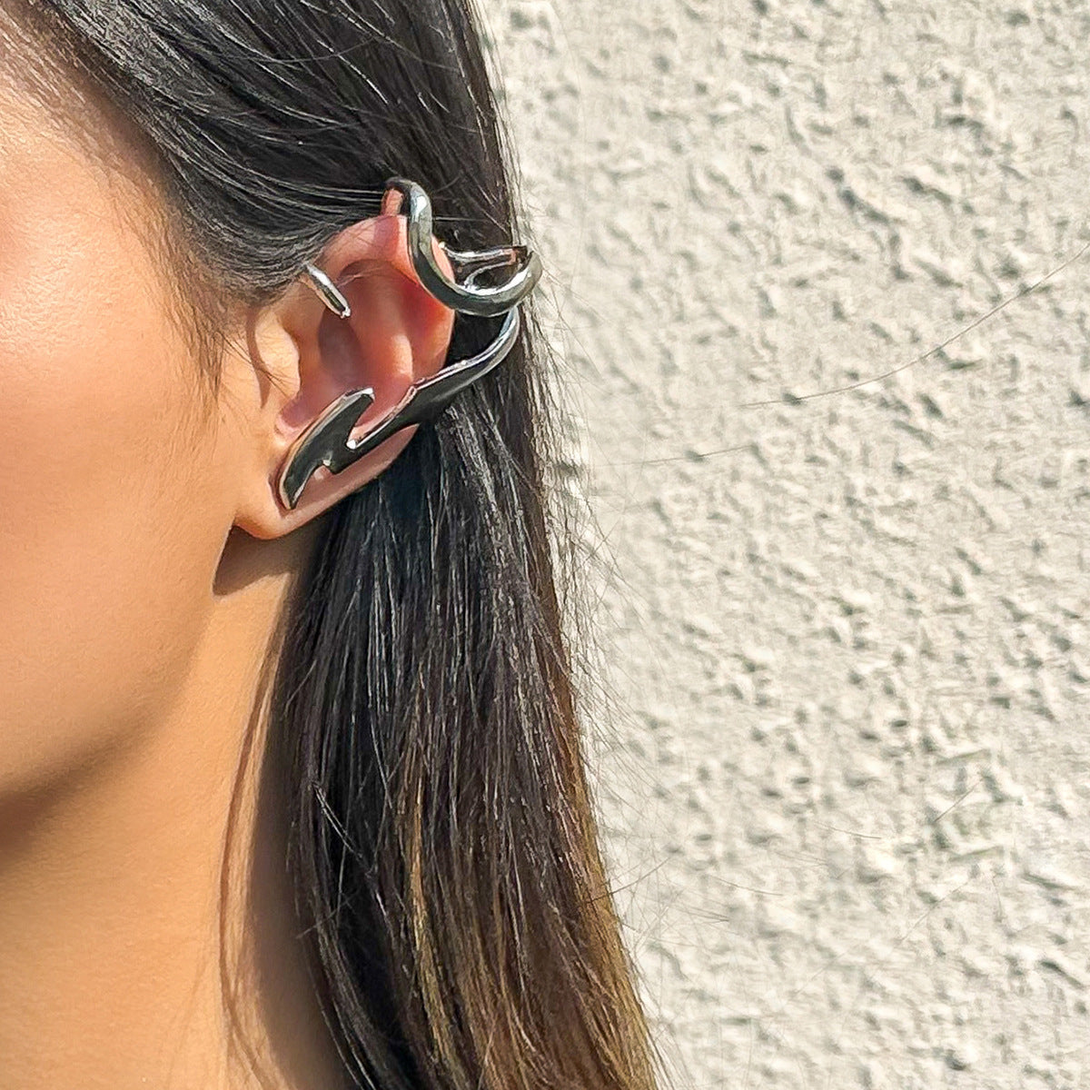 Clip d'oreille rétro créatif à contour irrégulier