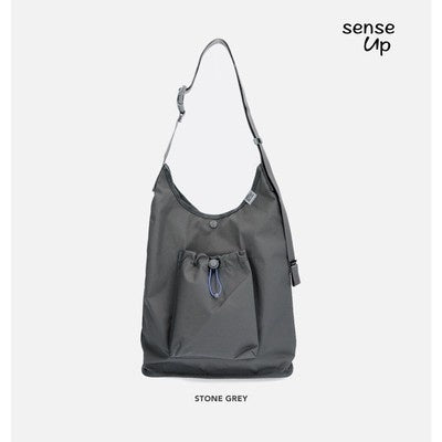 Bolso tipo cubo de nailon informal, sencillo y ligero, con cordón