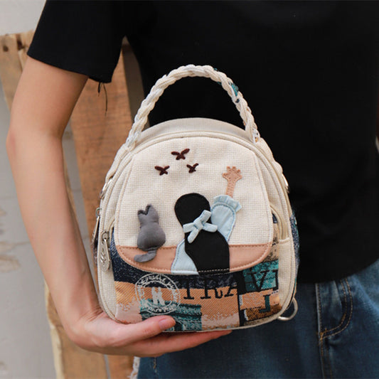 Fabric Multi-functional Three-purpose Casual Canvas Shoulder Messenger Bag