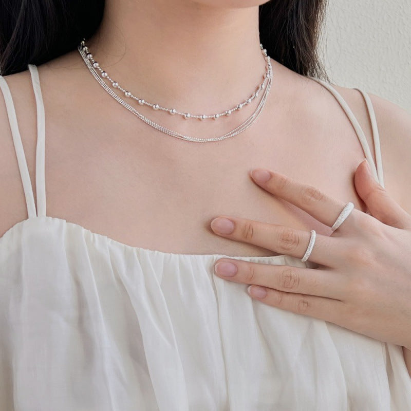 925 Sterling Silver Necklace For Women Choker Fashion Special-interest Design Sense Ornament