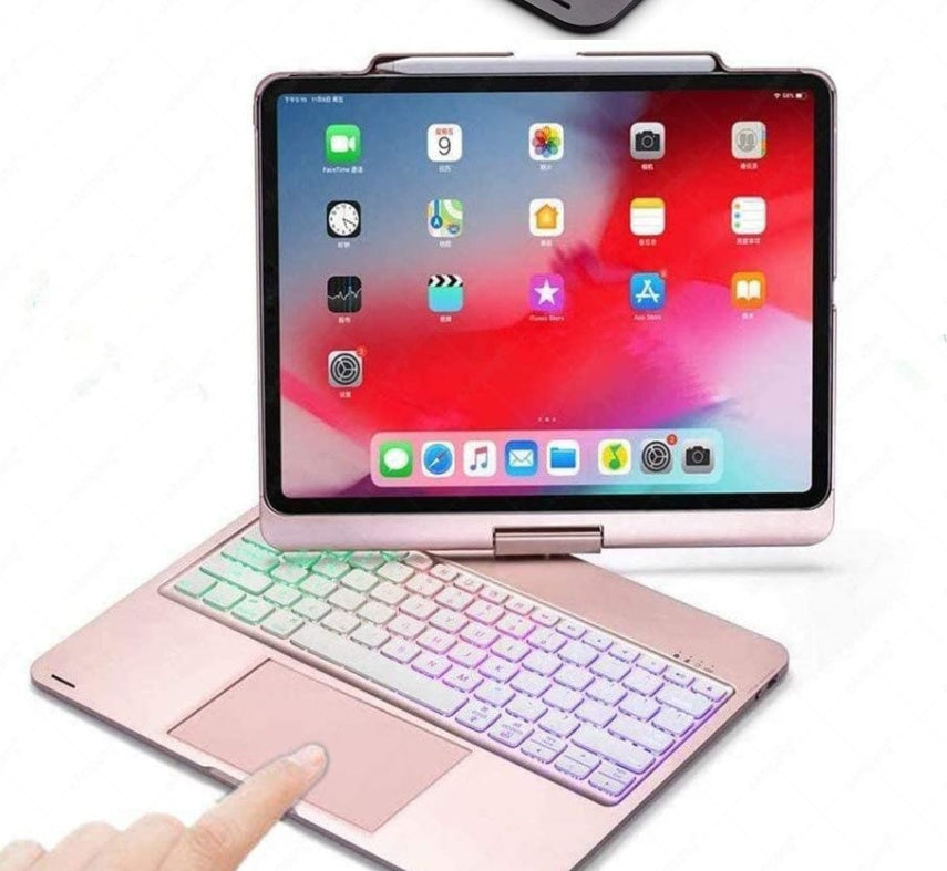 Compatible avec Apple, clavier tactile Bluetooth rotatif avec rétroéclairage