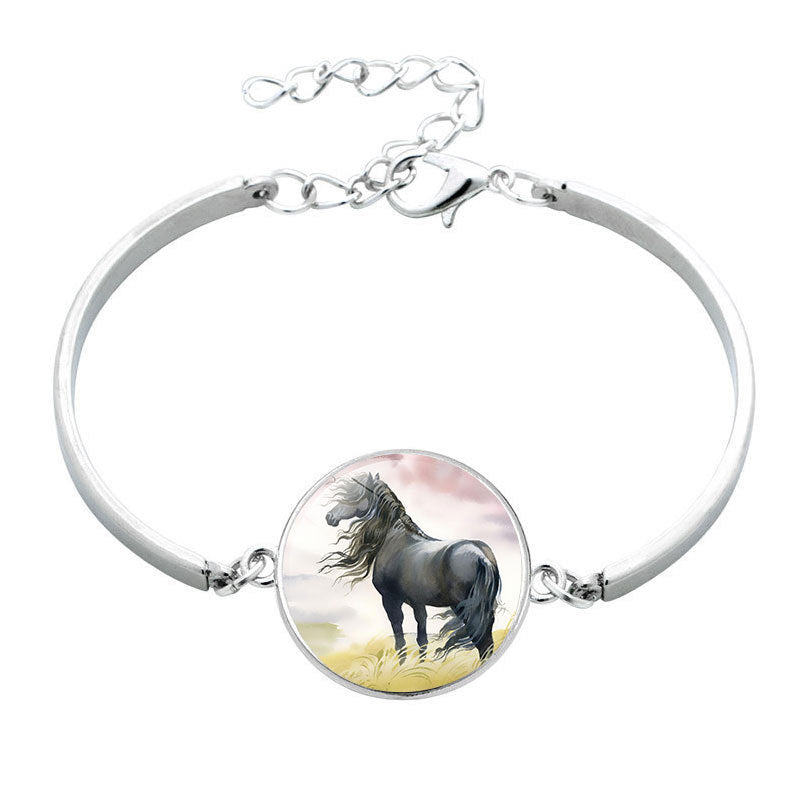 Animal Horse Glass Time Stone Bracelet
