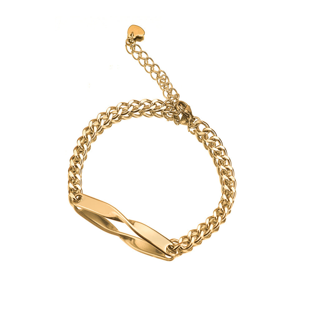 Simple Stainless Steel Mobius Couple Bracelet