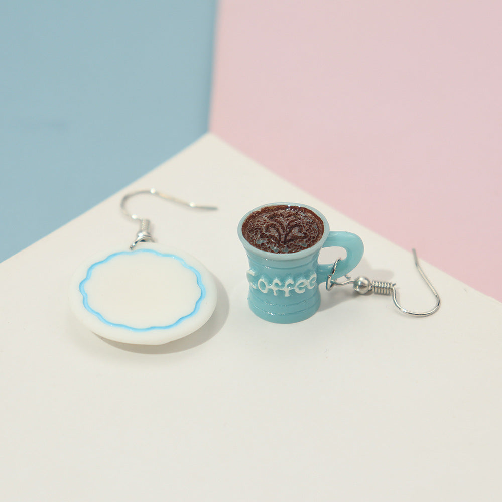 Creative Candy Toy Three-dimensional Coffee Earrings Simulation Exaggerated Funny