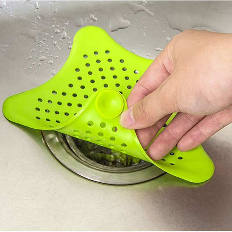 Filtre de vidange d'évier en forme d'étoile de mer en Silicone, 3 pièces, bouchon attrape-cheveux, trou de vidange, filtre pour salle de bains, cuisine, toilettes