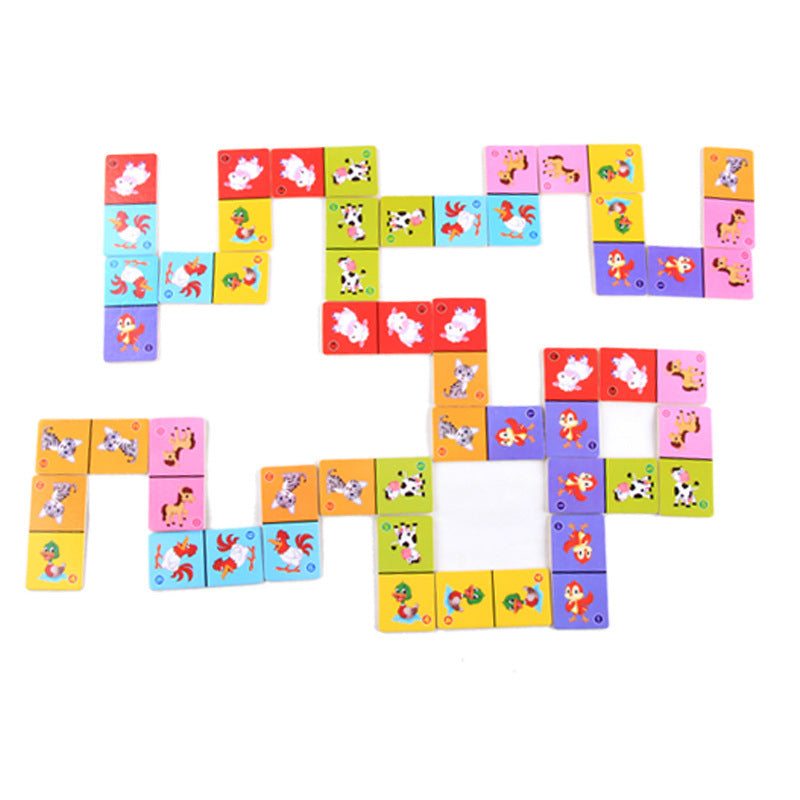 Solitaire en bois Animal Domino Kids