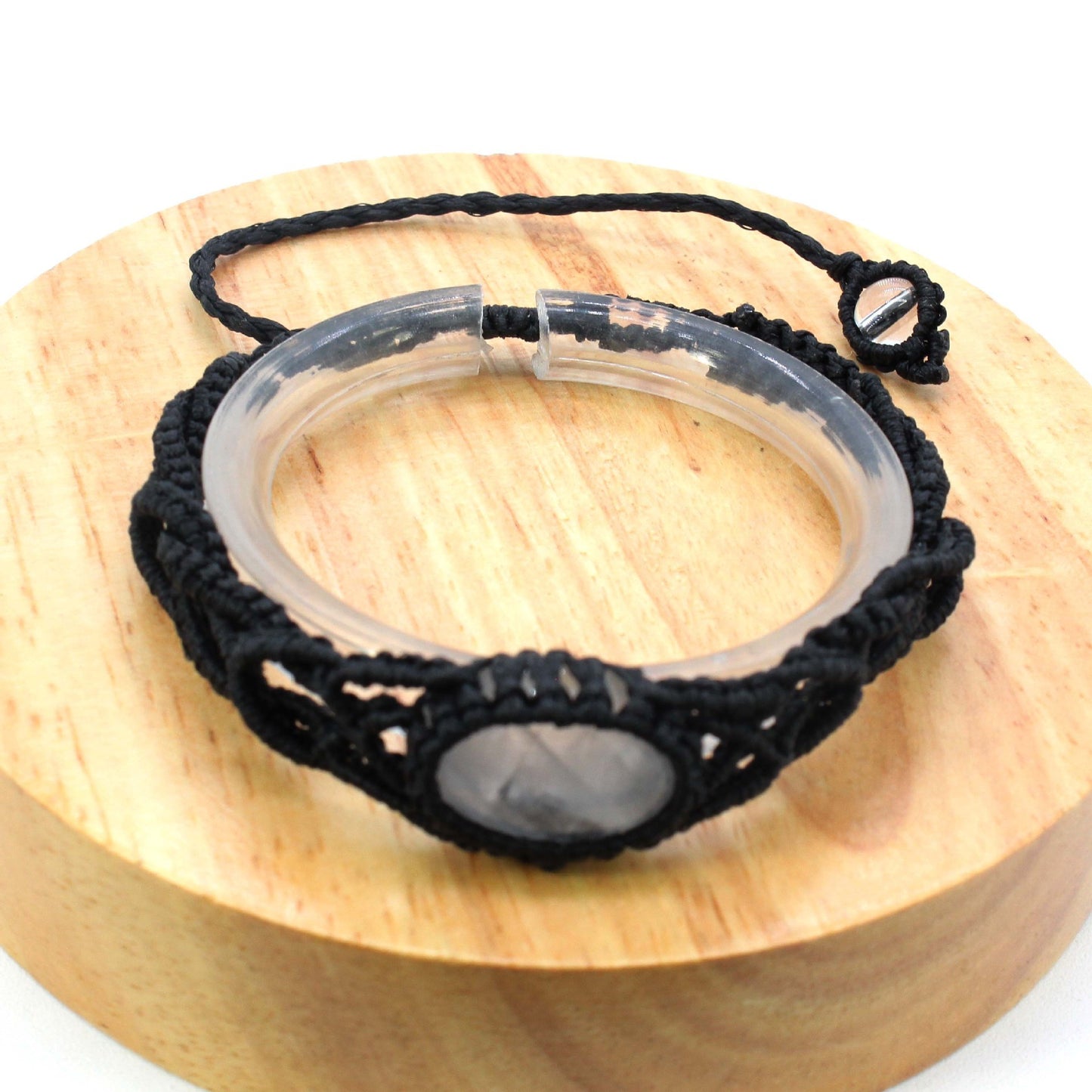 Pulsera tejida hecha a mano con forma de Dan de cristal Natural, pulsera ajustable de estilo étnico