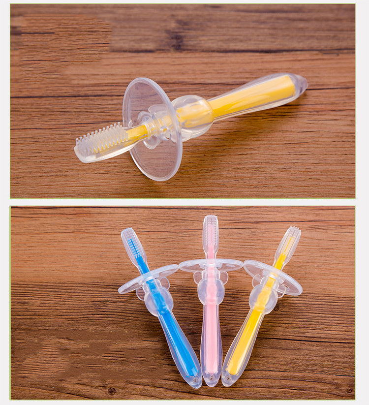 Brosse à dents en Silicone pour bébé, anneau de dentition pour enfants, outil d'entraînement, masseur transparent