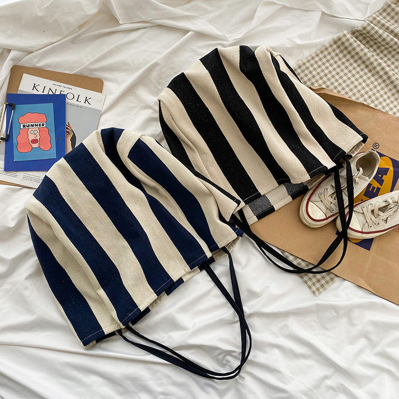 Color Woven Canvas Shoulder Bag For Students