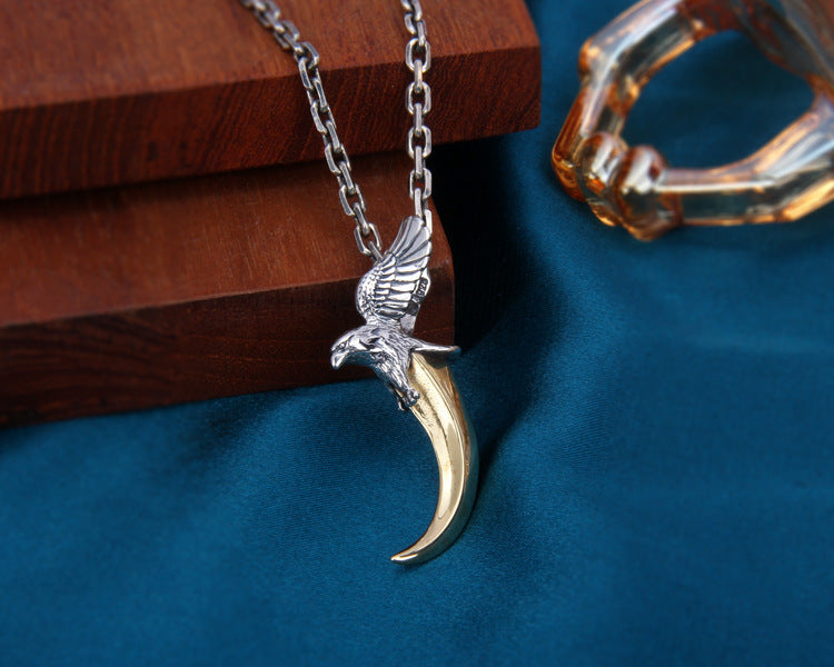 S925 Sterling Silver Eagle Claw Pendant Punk