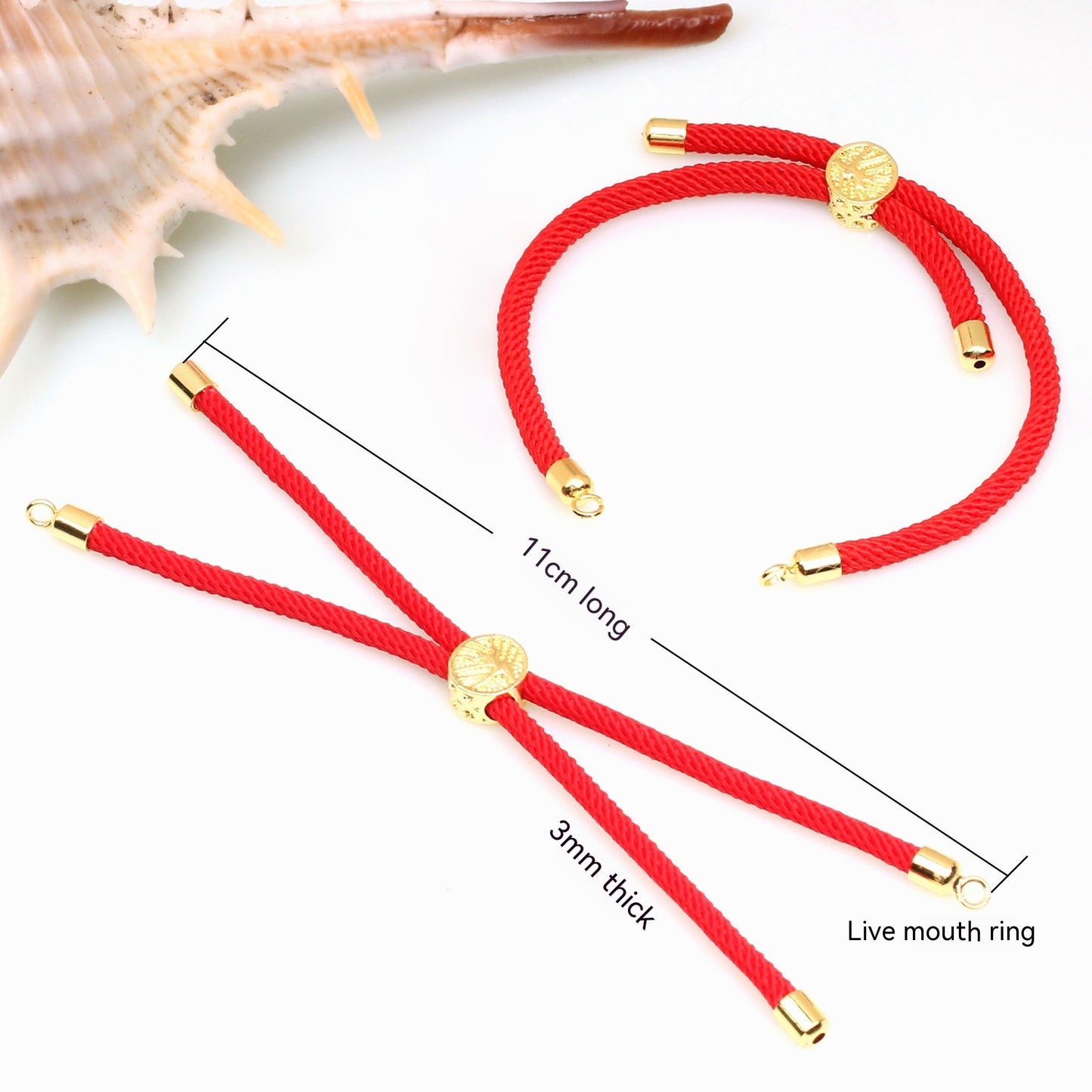 18K Bag Gold Buckle Color Retention 3MM Milan Bracelet Bracelet Adjustable Push-pull Semi-finished Product Accessories