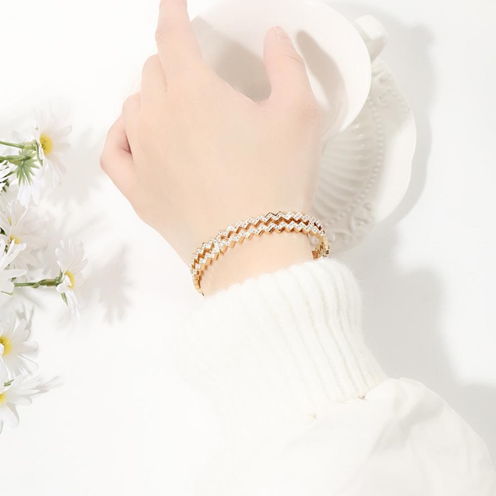 Women's Wave Diamond Simple All-match Bracelet