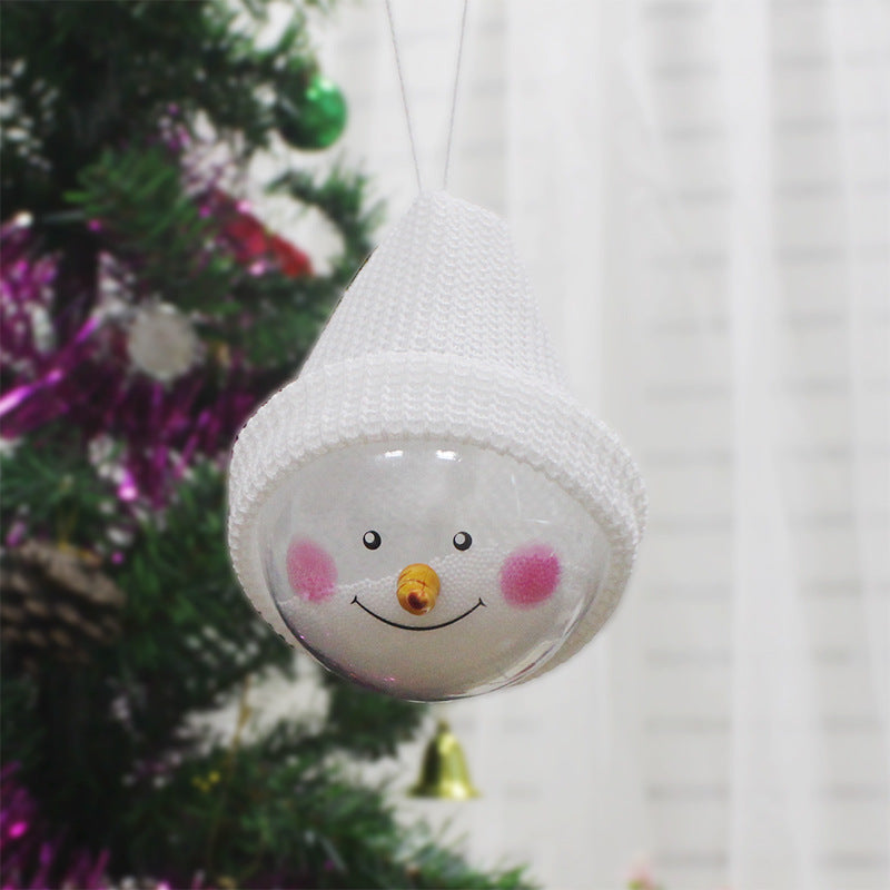 Décorations de noël créatives, bonhomme de neige, jouets pour enfants, boule de noël en plastique, pendentif de noël