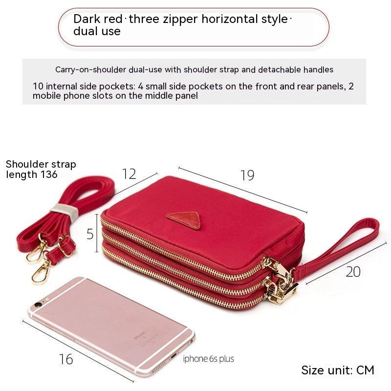 Mini sac carré à triple fermeture éclair
