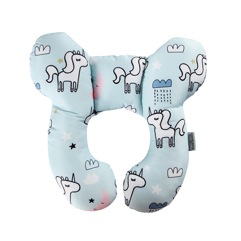 Oreiller en forme de U pour bébé, motif de dessin animé mignon, protection du cou pour siège de voiture de voyage