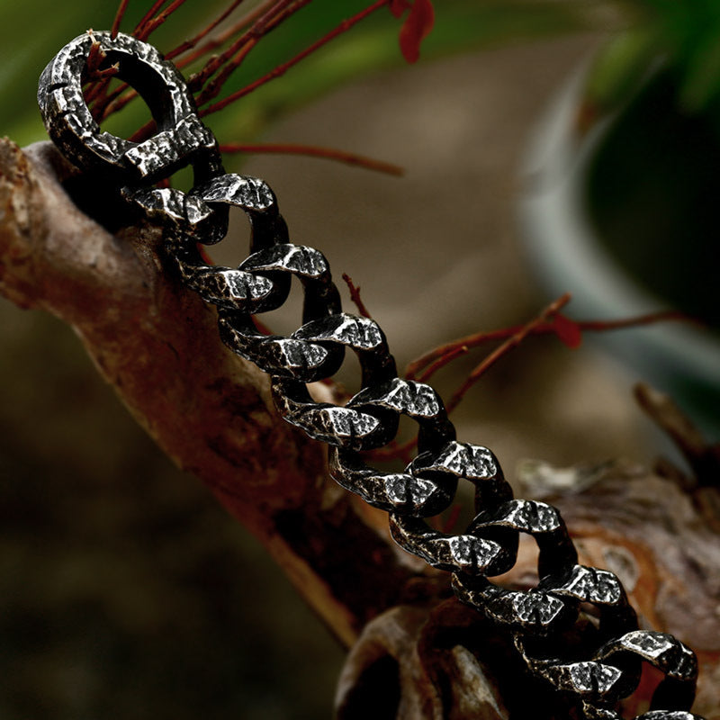 Bijoux à main en acier inoxydable, motif sculpté rétro, personnalité créative