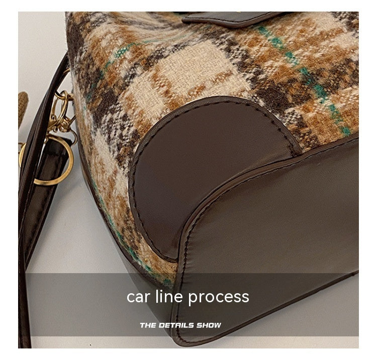 Sacs seau de mode simples, sac à bandoulière rétro à une épaule