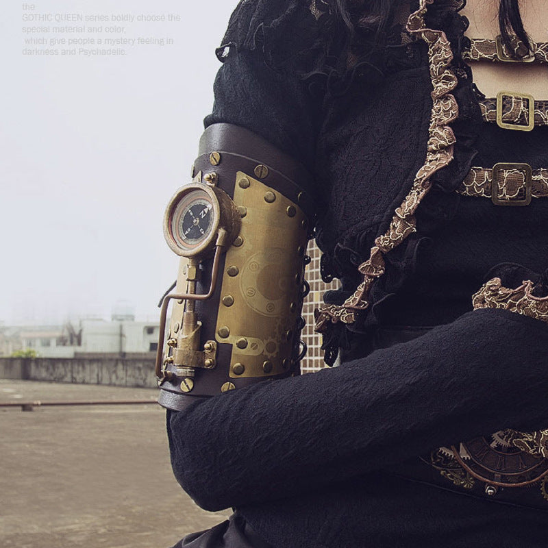 Steampunk compass bracelet