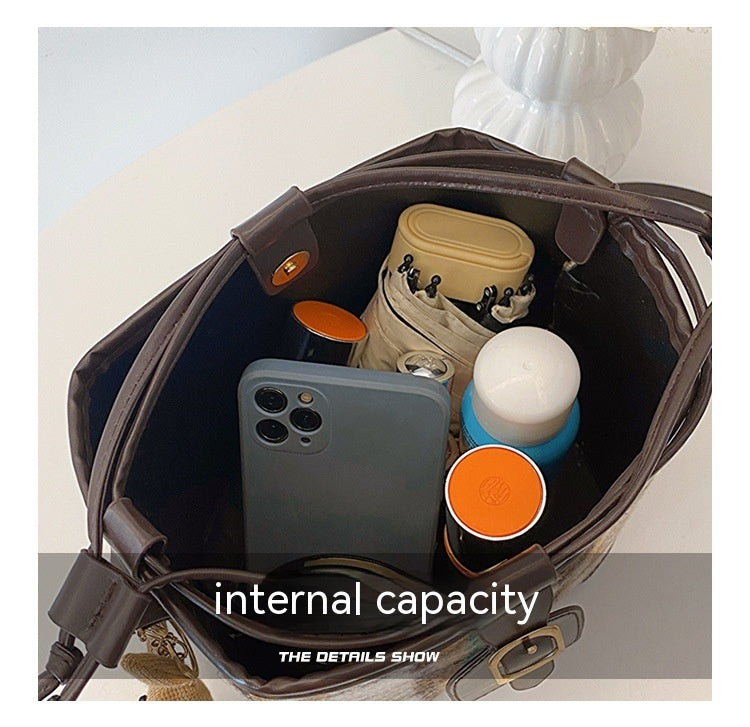 Sacs seau de mode simples, sac à bandoulière rétro à une épaule