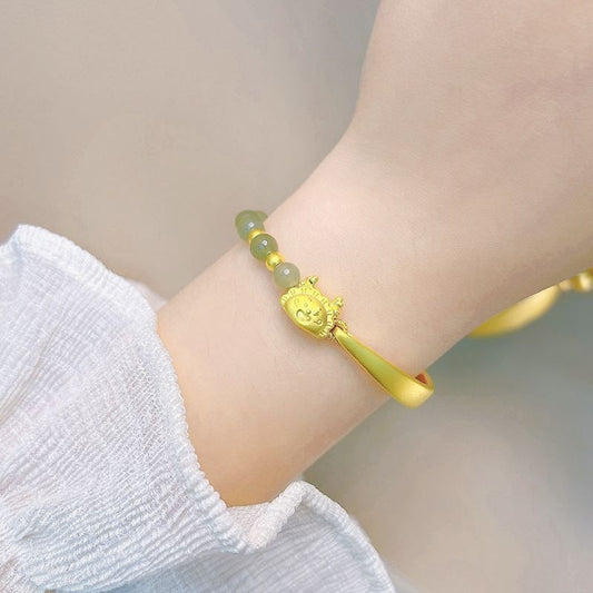 Demi-bracelet en jade Hetian, année de naissance féminine