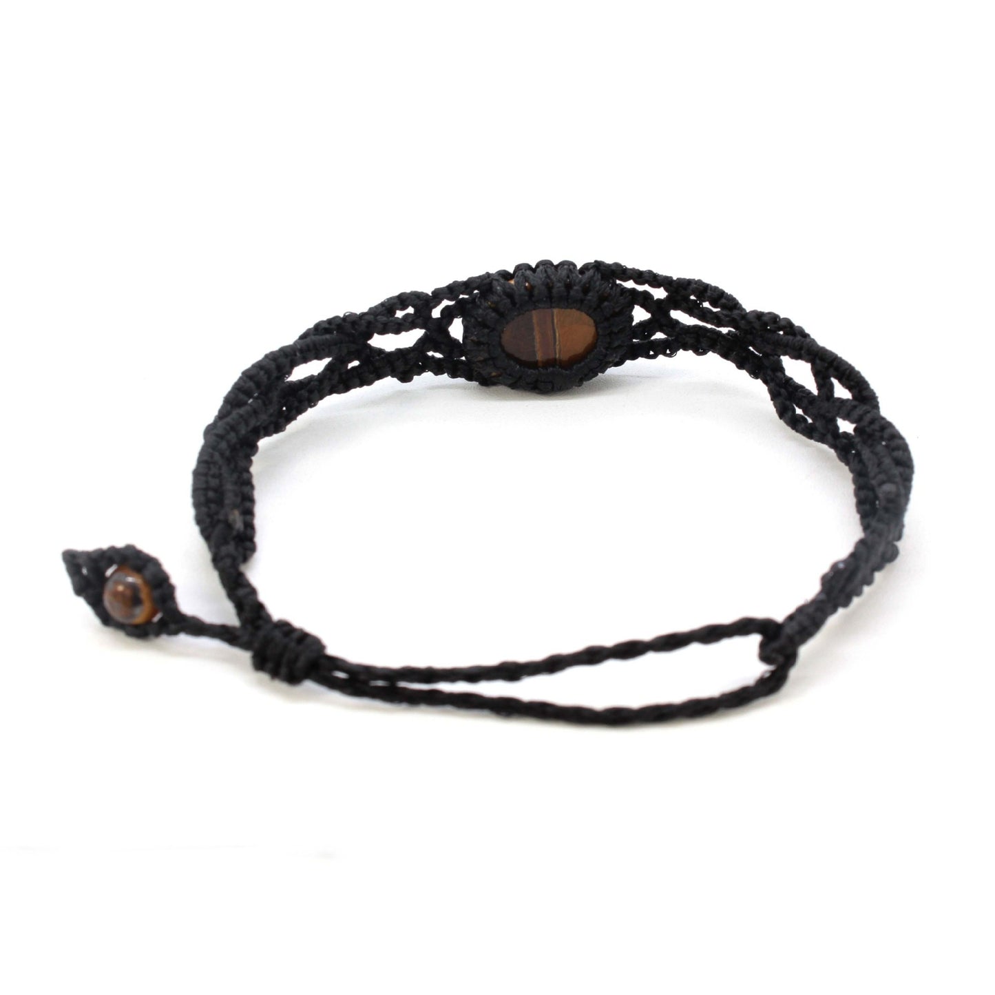 Pulsera tejida hecha a mano con forma de Dan de cristal Natural, pulsera ajustable de estilo étnico
