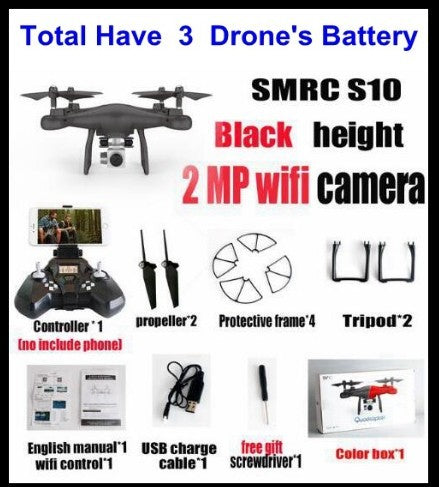 Promotion des ventes WiFi 2MP caméra avec S10 SMRC FPV quadrirotor Drone hélicoptère UAV Micro télécommande jouet RACER KIT avion
