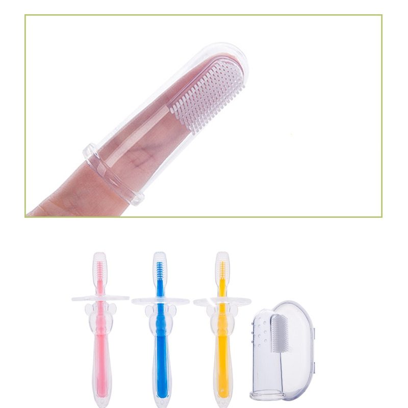 Brosse à dents en Silicone pour bébé, anneau de dentition pour enfants, outil d'entraînement, masseur transparent