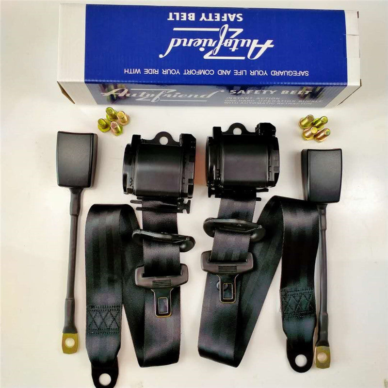 Kit de sangles de ceinture de sécurité rétractable à 3 points réglables pour véhicule automobile, taille réglable, ceinture en nylon lourd