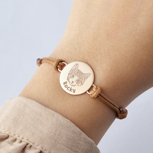 DIY Dogs And Cats Pet Memorial Braided Rope Adjustable Size Custom Bracelet