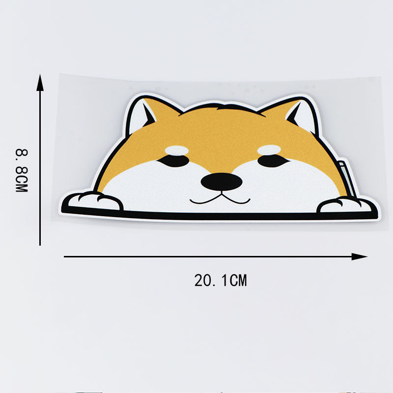 Autocollants de voiture de décoration de fenêtre de chien Chai de dessin animé