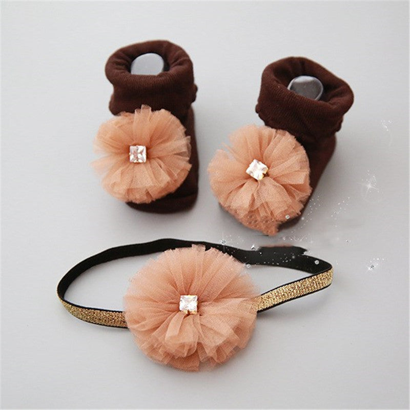 Accesorios para diadema de calcetines cortos infantiles.