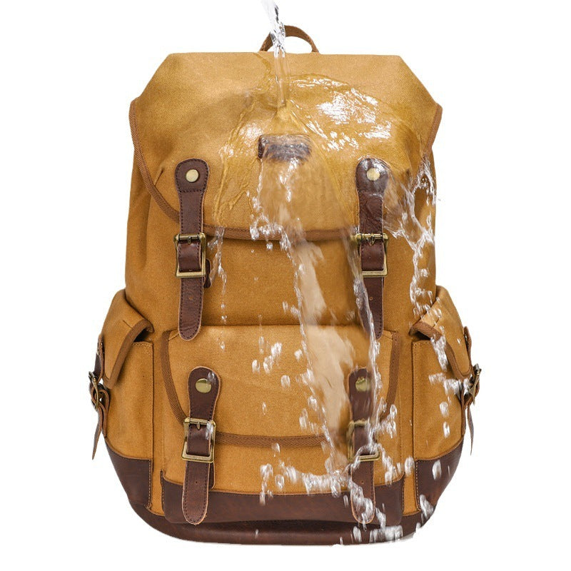 Sac à dos vintage en toile extérieure imperméable de grande capacité