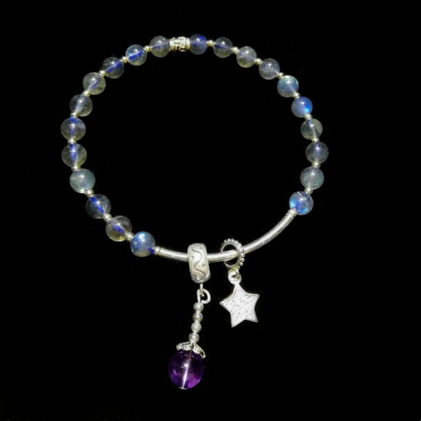 Bracelet allongé au clair de lune à la chaux, bijoux naturels