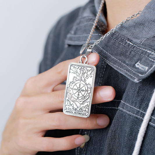 Collier pendentif rétro en acier inoxydable pour hommes, personnalité de la mode