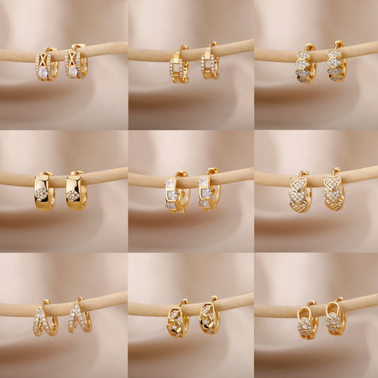 C- Shaped Earclip Earrings Female Temperament Earrings Ins Style Heart-shaped Earrings